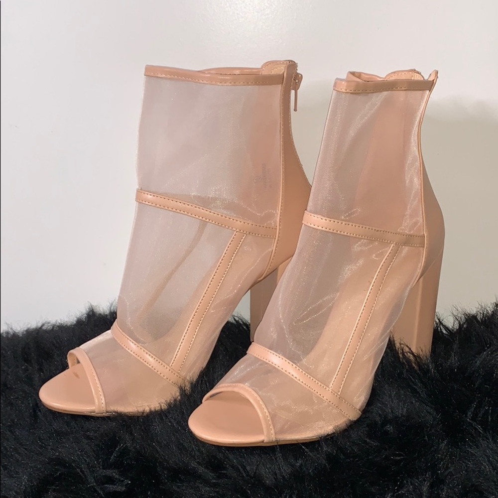 Nude/blush colored ankle booties